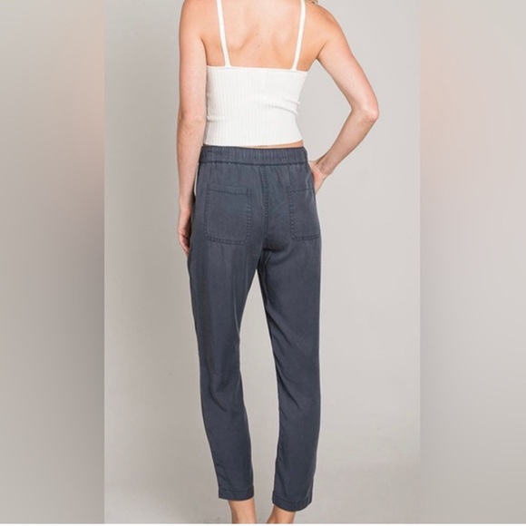 NWOT BE COOL Gray Tencel Straight Leg Drawstring Pants - Picture 4 of 8